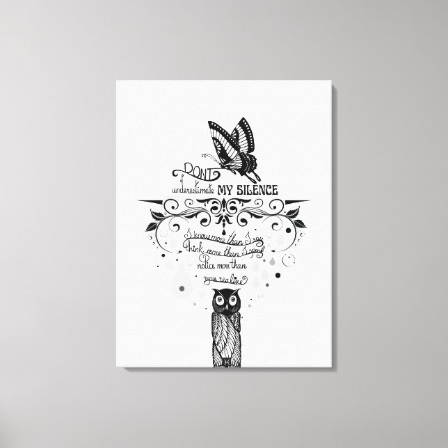 Introvert Empath Silness wisdom bläck citat Canvastryck (Framsida)