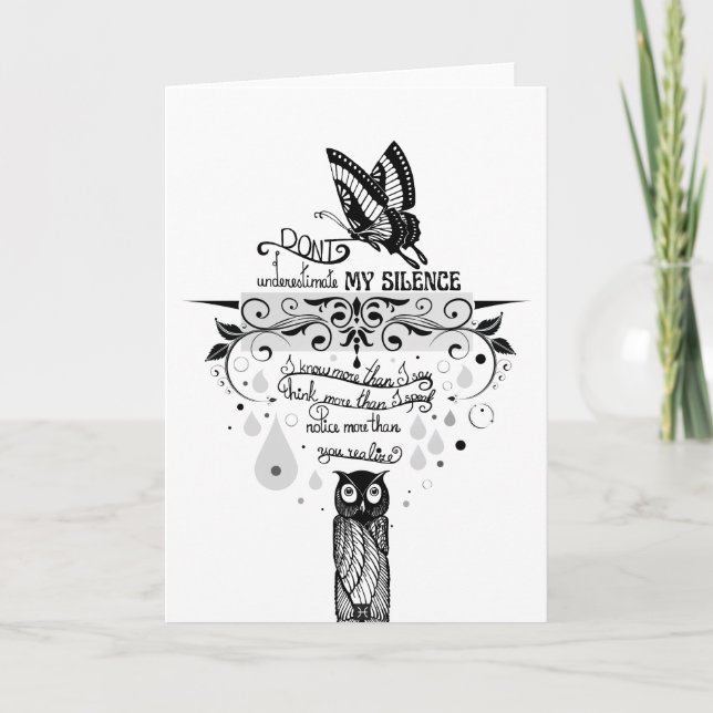 Introvert Empath Silness wisdom bläck citat Kort (Framsida)