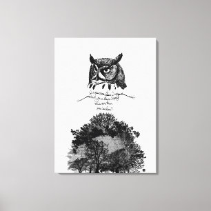 Introvert Empath Uggla visdom illustrerade bläck c Canvastryck