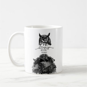 Introvert Empath Uggla visdom illustrerade bläck c Kaffemugg