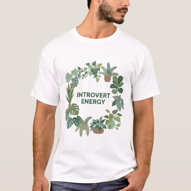 Introvert Energy Nature Aesthetic T-Shirt (Framsida)