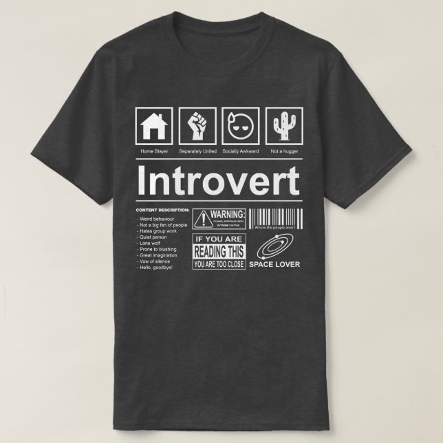 Introvert-etikettverktyg T Shirt (Design framsida)
