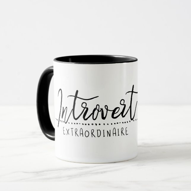Introvert Extraordinaire Typography Mugg (Framsida vänster)