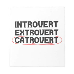 Introvert Extrovert Catrovert Funny Anteckningsblock
