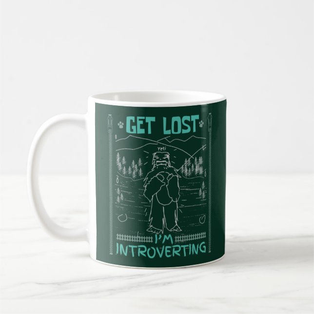 INTROVERT FUNNY QUOTES - FUNNY YETI  KAFFEMUGG (Vänster)