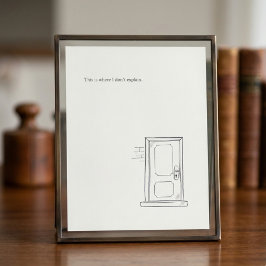 Introvert Gräns Minimalist Linje Konst Gåva Fototryck