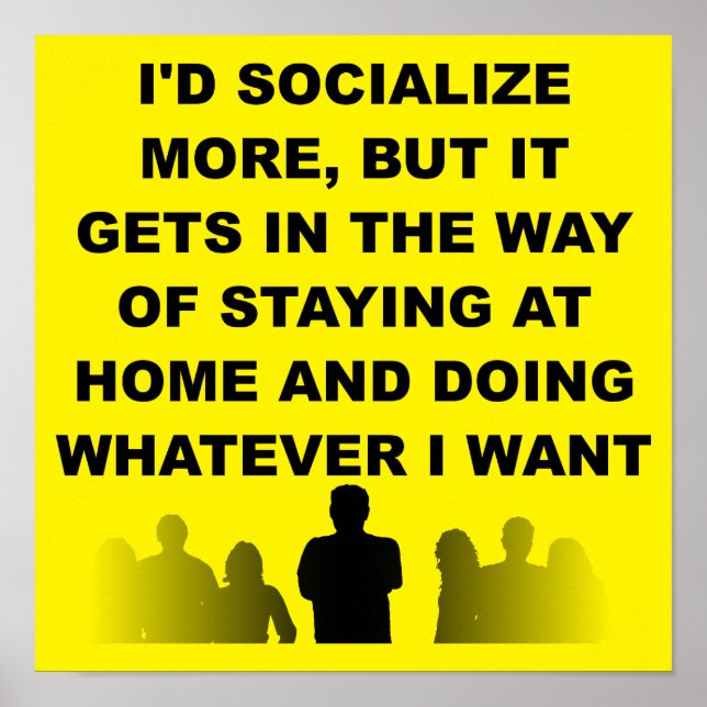 Introvert - håll dig hemma - Poster signatur (Framsidan)