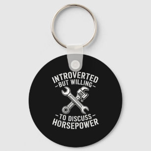 Introvert Horsepower Quote Mechanic Wrench Humor Nyckelring