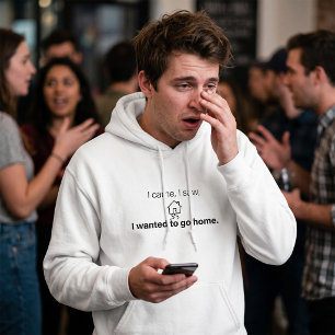 Introvert Humor Jag Kom Jag Såg Ville Gå Hem Hoodie