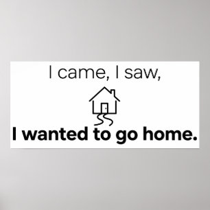 Introvert Humor Jag Kom Jag Såg Ville Gå Hem  Poster