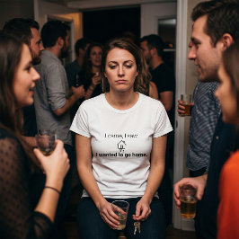 Introvert Humor Jag Kom Jag Såg Ville Gå Hem T Shirt