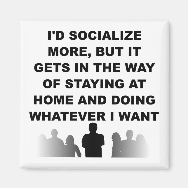 Introvert Hushålls Humoristisk Kylskåpsmagnet (Framsidan)