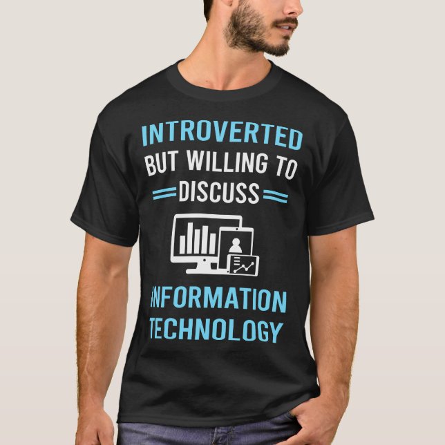 Introvert Informationsteknologi T Shirt (Framsida)