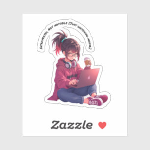 Introvert, inte osynlig ( Bara ser på Anime) Klistermärken