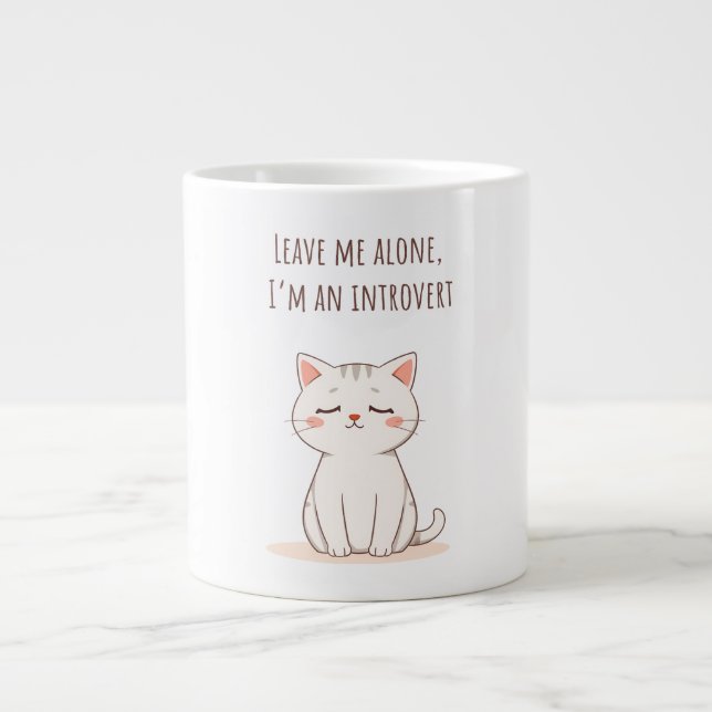 Introvert katt jumbo mugg (Framsidan)