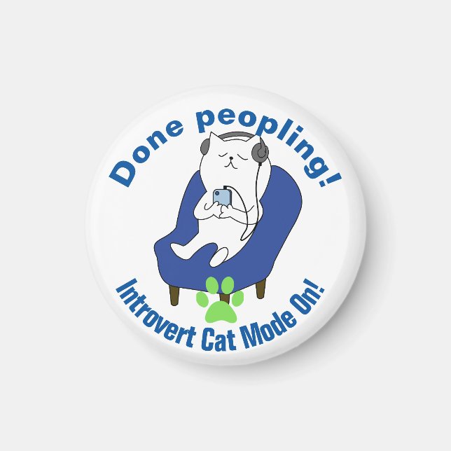 Introvert Katt Magnet (Framsidan)