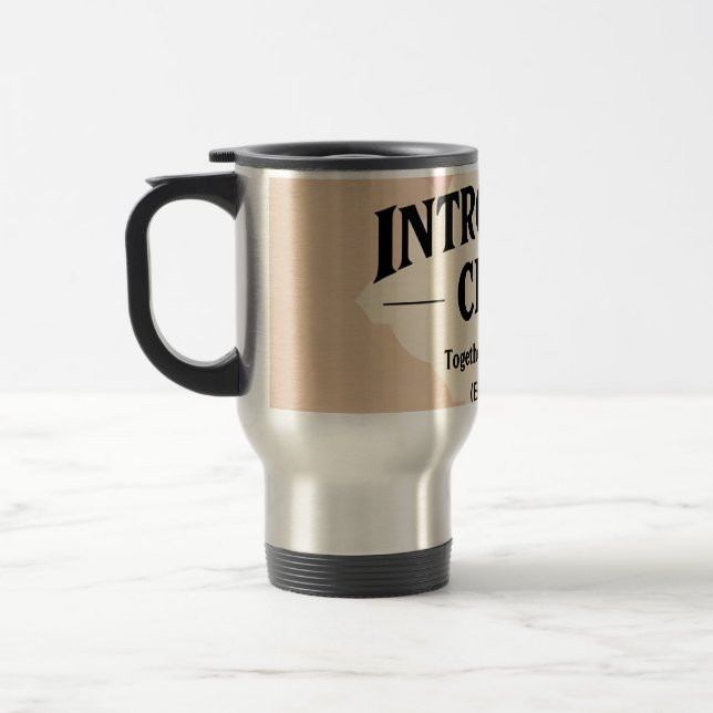 Introvert Klub Tröja Roligt Citat, Retro Typografi Resemugg (Vänster)