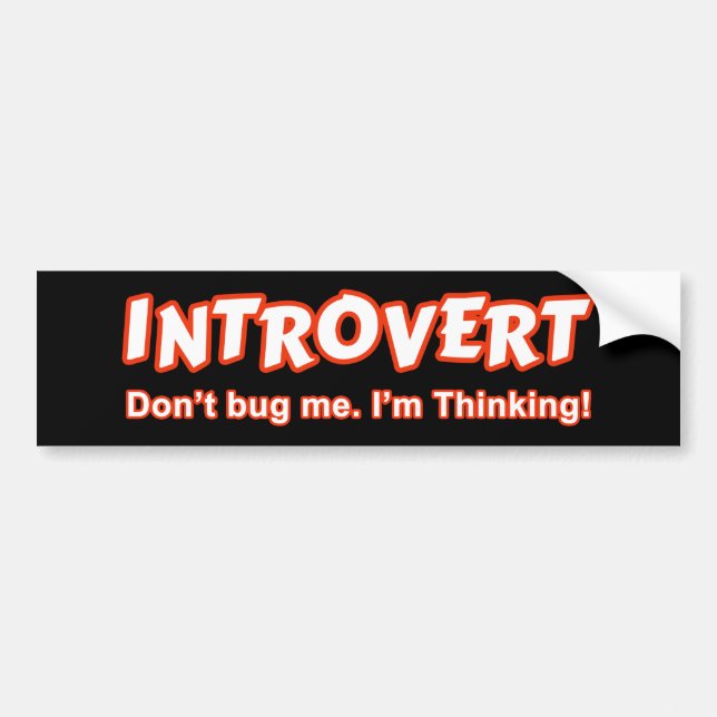 Introvert - Kryp mig inte, jag tänker Bildekal (Framsidan)