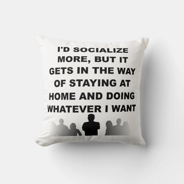 Introvert Kudd Reversibel Rolig Kastkudde Kudde (Framsida)