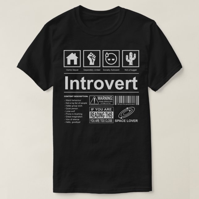 Introvert Label Hat T Shirt (Design framsida)