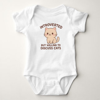 Introvert Men Diskutera Katter Baby Ensembler T Shirt