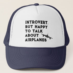 Introvert Men Glad Att Prata Om Flygplan, Roligt Keps