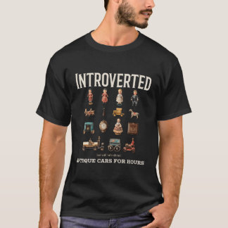 Introvert men prata om antika bilar t shirt