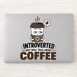 Introvert men pratar om kaffesticker klistermärken