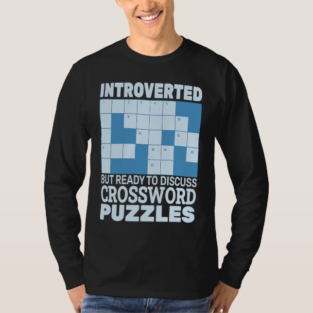 Introvert men redo att diskutera korsord t shirt (Framsida)