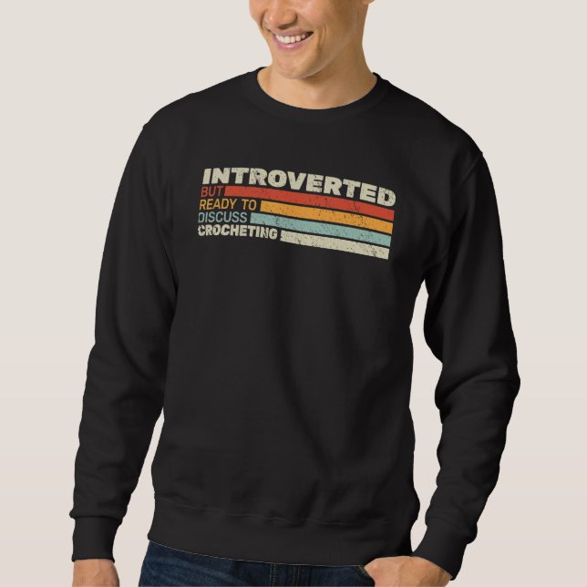 Introvert men redo att Virka retro för kvinnor  Lång Ärmad Tröja (Framsida)