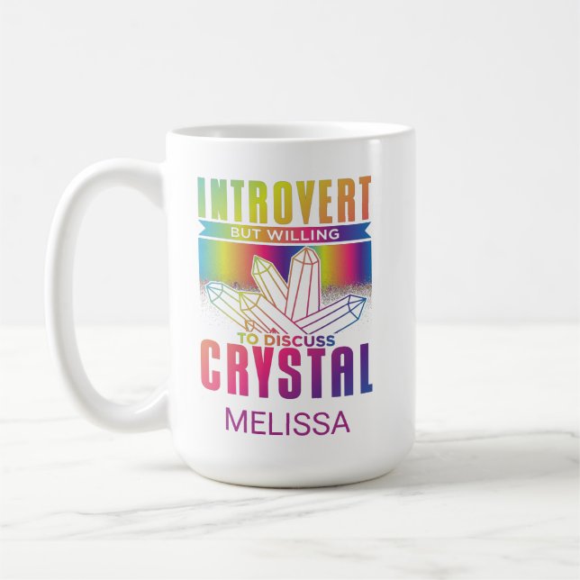 Introvert, men vill diskutera Crystal Anpassningsb Kaffemugg (Vänster)