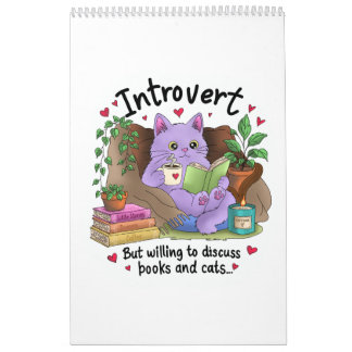 Introvert men villig att diskutera böcker och katt kalender