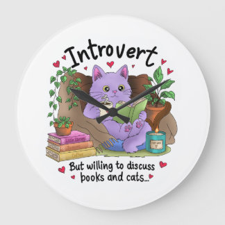 Introvert men villig att diskutera böcker och katt stor klocka