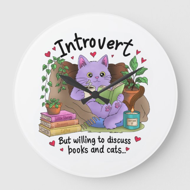 Introvert men villig att diskutera böcker och katt stor klocka (Framsida)