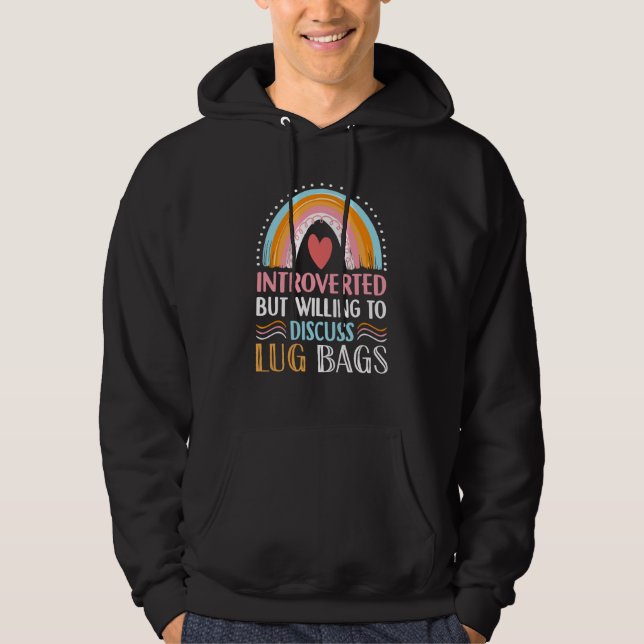 Introvert men villig att diskutera Lug-väskor Regn Hoodie (Framsida)