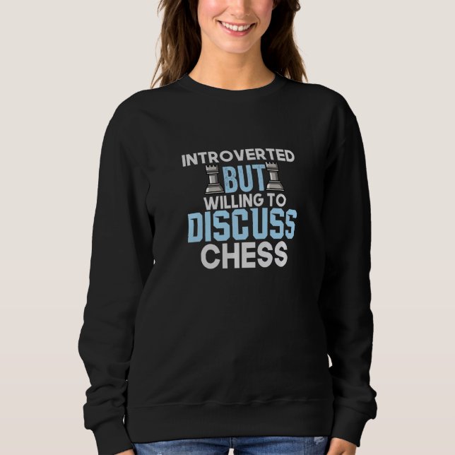 Introvert men villig att diskutera schack t shirt (Framsida)