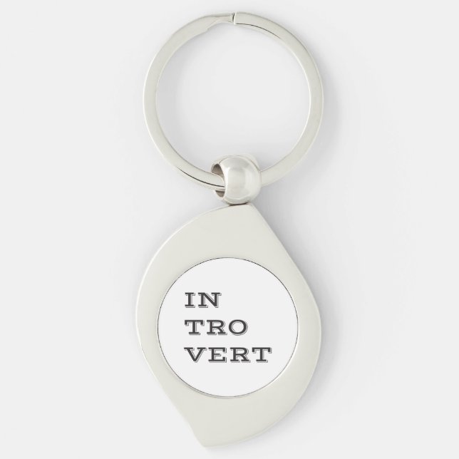 Introvert Metall-nyckelkedjan Swirl Silverfärgad Nyckelring (Framsidan)