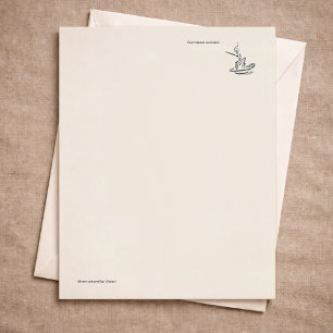 Introvert Minimal Linje Konst Ensamhet Journal Brevhuvud