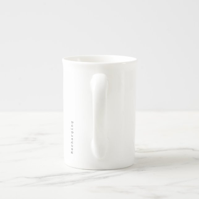 Introvert minimalist linjekonst kaffemugge benporslin mugg (Baksidan)
