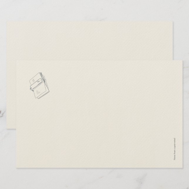 Introvert Minimalistisk Linje Konst Brevpapper (Fram/baksida)