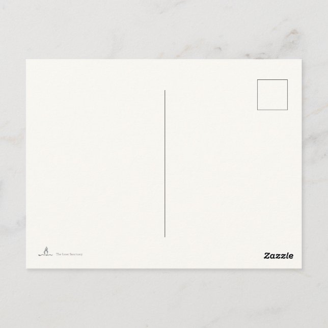 Introvert minimalistiskt svartvitt vykort (Baksida)