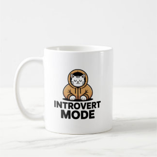 Introvert Mode Cat Mug–Cozy Minimalist Coffee Cup Kaffemugg
