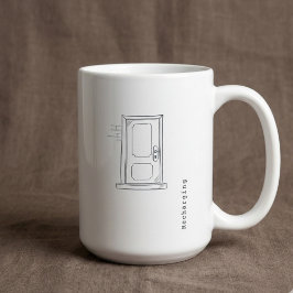 Introvert Morning Minimalist Line Art Mug Gift Kaffemugg