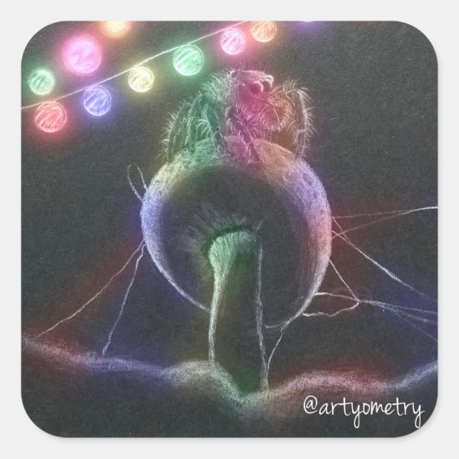 Introvert Party Fyrkantigt Klistermärke (Framsida)