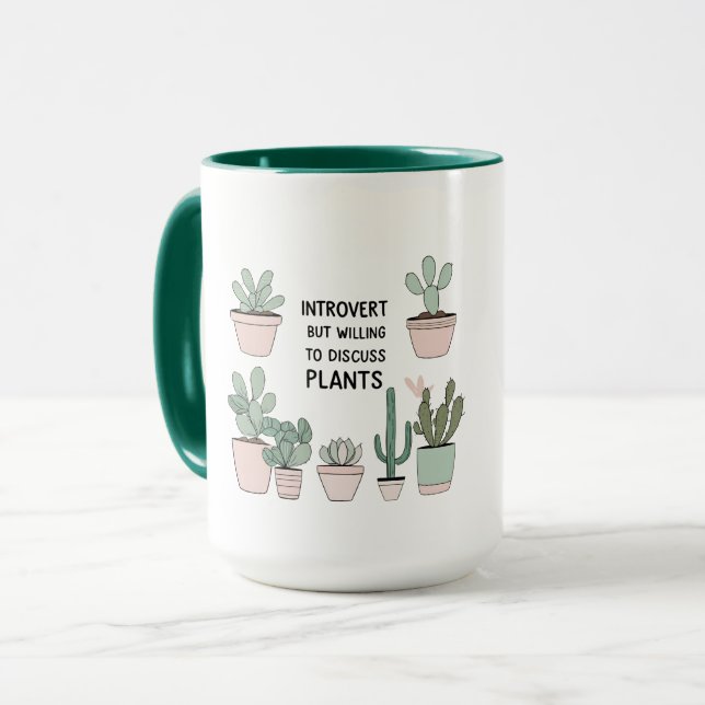 Introvert Plant Älskare Mugg - Funny Gift for Plan (Framsida vänster)