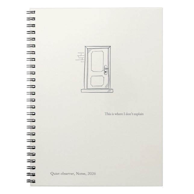 Introvert Quiet Solitude Closed Door Notebook Anteckningsbok (Framsidan)