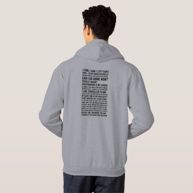 Introvert Quote Collage Tee – Socially Selective Hoodie (Hel baksida)