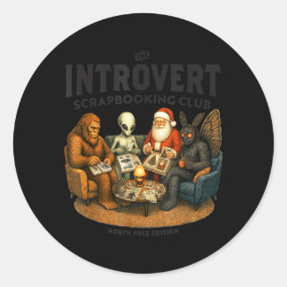 Introvert Sbooking Club Rolig Jul Sbooker Runt Klistermärke