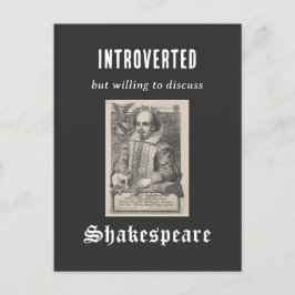 Introvert Shakespeare Litteratur Drama Roligt Vykort
