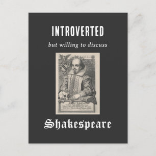 Introvert Shakespeare Litteratur Drama Roligt Vykort